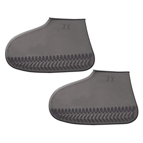 Garneck Wasserdichte Schuhschutzhüllen Wiederverwendbare Rutschfeste Schneeregen-Schuhabdeckungen Stiefelschutzgitter Wasserfester Überschuh Cover