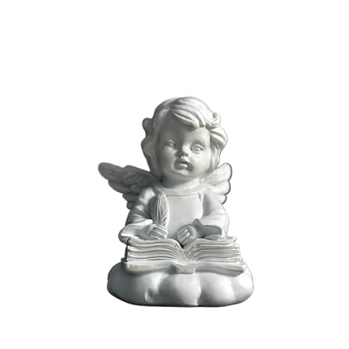WWWASASA RHAIYAN Harz-Engel-Figur, Gebetsstatue, Desktop-Ornamente, friedlich(White I)