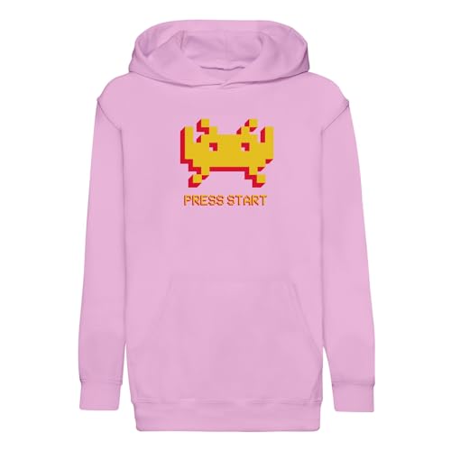 Sweat à capuche enfant Press Start Invaders cadeau anniversaire