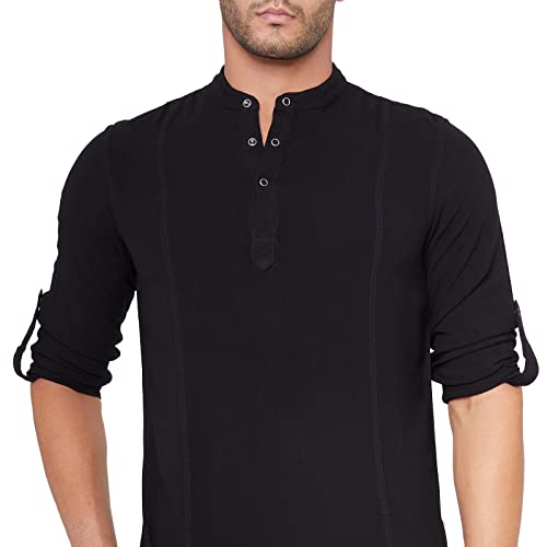 Image of Identiti Men Solid Slim Fit 100% Viscose Casual Shirt /Kurta for Men