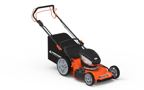 Yard Force Electric YF40VRX21-SP 21' Cordless Lawn Mower – 40V Lithium-Ion Battery, 3-in-1 Self-Propelled, Adjustable Cutting Heights, Brushless Motor. 2X Batteries Included.