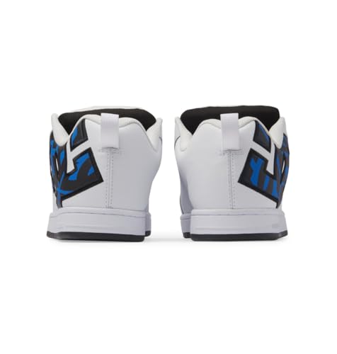 DC Shoes DC Shoes Court Graffik Men's Logo Contrast Skate Lace Up Trainers (White Blue, US 10)