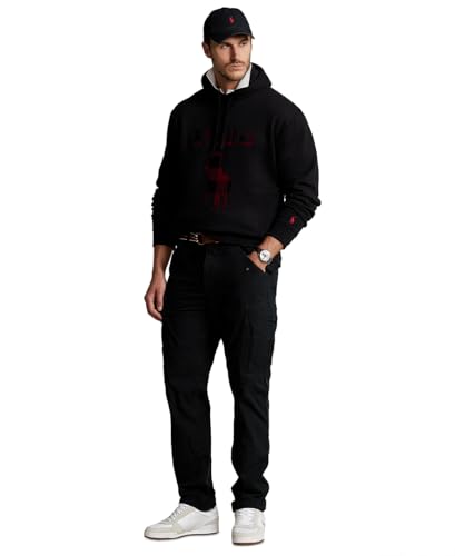 POLO RALPH LAUREN Men's Big & Tall Slub Canvas Classic Fit Cargo Pant Blck 46Bx32 Black3