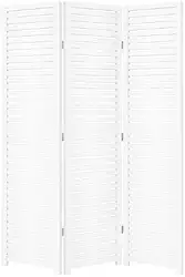 Painel Divisória MDF Dobrável Estilo Biombo – Beleza e Funcionalidade Painel Decorativo 3 Folhas - Para Sala, Quarto, Home Office e Varanda, Fácil de Montar(Branco)