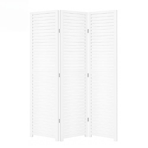 Painel Divisória MDF Dobrável Estilo Biombo – Beleza e Funcionalidade Painel Decorativo 3 Folhas - Para Sala, Quarto, Home Office e Varanda, Fácil de Montar(Branco)