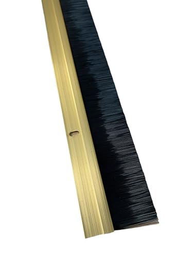 Bottom of Door Brush Seal Draught Excluder, Aluminium, Screw Fixing, 914mm…, Gold