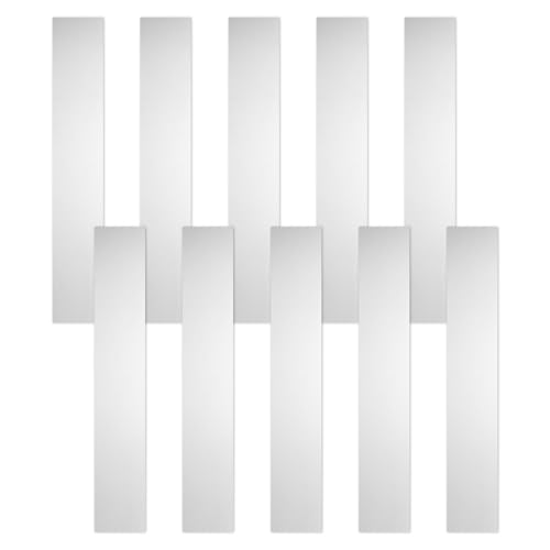 Image of sourcing map 10 Pcs Stainless Steel Shim Stock, 1" Width 6" Length 0.25mm Thickness Metal Shims Flat Shims Corrosion Resistant for Leveling, Gap Filler Trim Strip, Silver