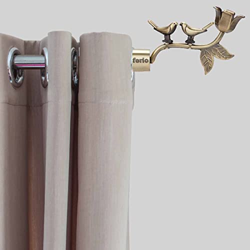 Image of FERIO Premium New Look Love Birds Alloy Zinc Antique Brass Curtain Finials Only Without Bracket (Antique Brass, 6 Pcs)
