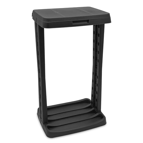 Spetebo Müllsackständer eckig mit Deckel und Klemmring - 120 L - Kunststoff Ständer für große Müllsäcke - Müllbeutel gelber Sack Halter Mülleimer