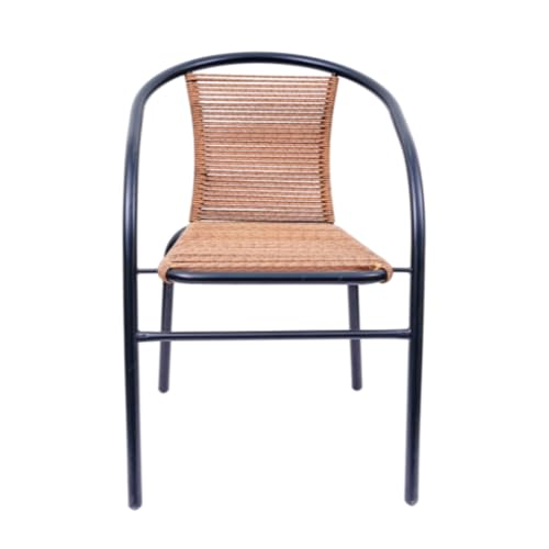Image of Creative Outdoor Chair Handwoven Rattan Design with Strong MS Galvnaised Frame Ideal for Garden, Balcony, Patio & Indoor Use Comfortable, Stylish & Weather-Resistant (Pack of 1)