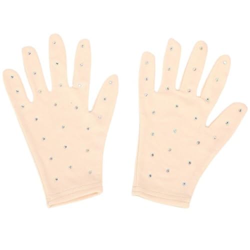 Zghhc 1 Par De Guantes De Patinaje Artístico, Guantes De Entrenamiento De Patinaje sobre Hielo Brillantes, Guantes Térmicos De Competición De Patinaje Artístico para Mujeres Y Niñas