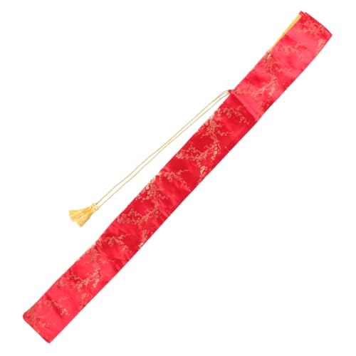 ARTSEWPLY Silk Sword Bag Long Swords Storage Pouch with Red Ground and Plum Blossom Japanese Sword Bag Easy to Carry and Protect Your Swords