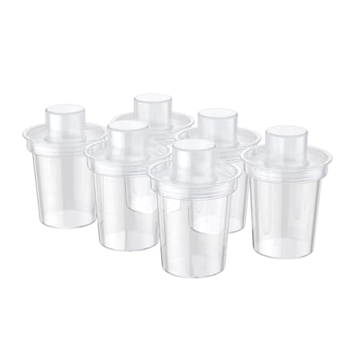 Juego de 6 recipientes de almacenamiento para bebés de 80 ml de capacidad, caja de almacenamiento transparente de leche en polvo para bebés, cajas de cereales esenciales, dispensadores de leche en