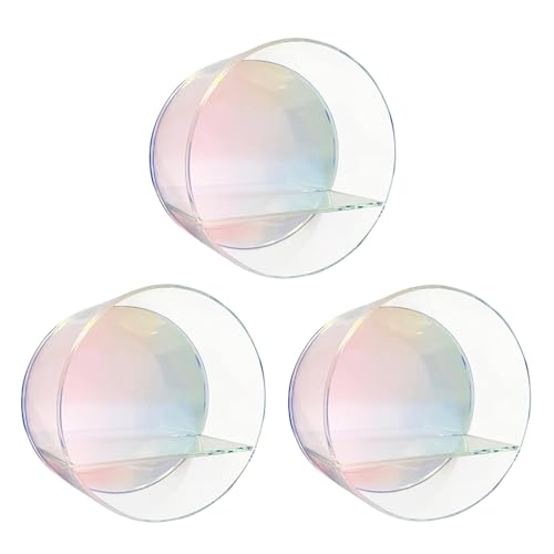 3pcs De Vitrina Redonda De AcríLico Para Figuras Montadas En La Pared, Vitrina Transparente, Organizador De Estantes Para Coleccionables, Caja De Almacenamiento Para PequeñAs Figuras Decorativas Pop,
