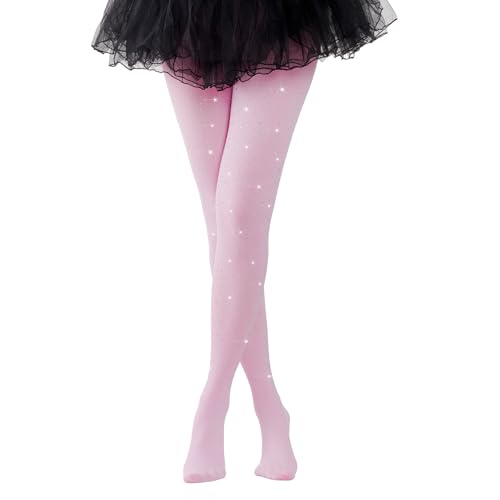 Dxhycc Girls Sparkle Tights Stretchy Rhinestone Stockings School Dress Dance Tights3