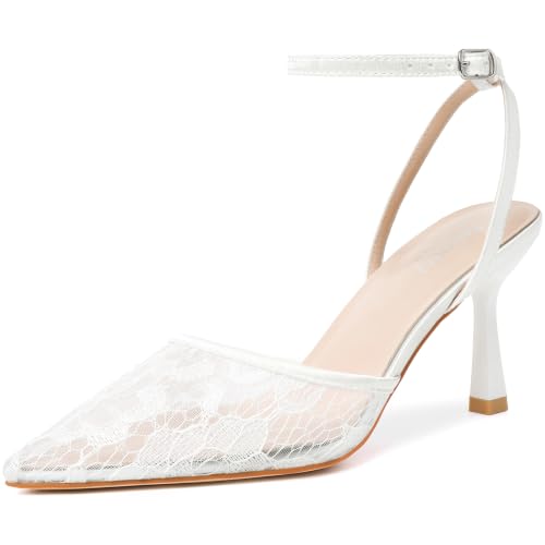 Image of Susanny Heels for Women Stiletto Closed Pointed Toe Backless Dress Shoes High Heels Sexy Kitten Pumps Wedding Guest Party Dance Prom Dressy Comfort Shoes