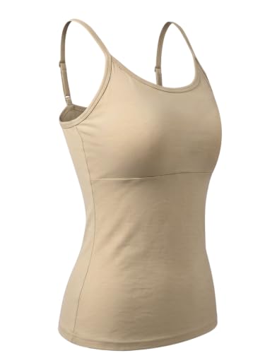 Image of DChica Essentials Padded Camisole Starter Bra for Young Girls, Sleeveless Undershirts Cami Vest with Adjustable Straps, Cotton Camisole Tank Top /Innerwear for Girls
