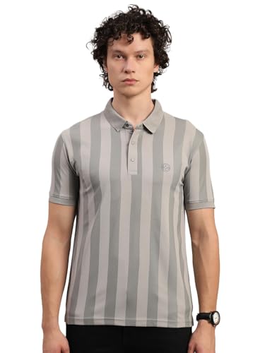 Image of Lux Nitro Men's Striped Polo T-Shirt | Cotton Blend Half Sleeve Collared T-Shirt for Man | Regular Fit Casual Wear