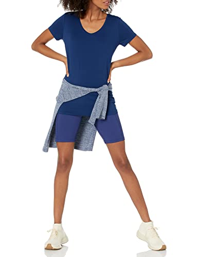 Image of Amazon Essentials Women's Active Quick Dry Tech Stretch Short-Sleeve V-Neck T-Shirt (Available in Plus Size), Pack of 2