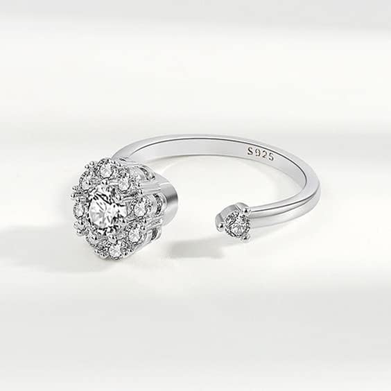 Miniatura 3 de COLORFUL BLING Anillo giratorio para la ansiedad, anillo giratorio de girasol, anillo de mal de ojo para aliviar la ansiedad y el estrés, anillo de