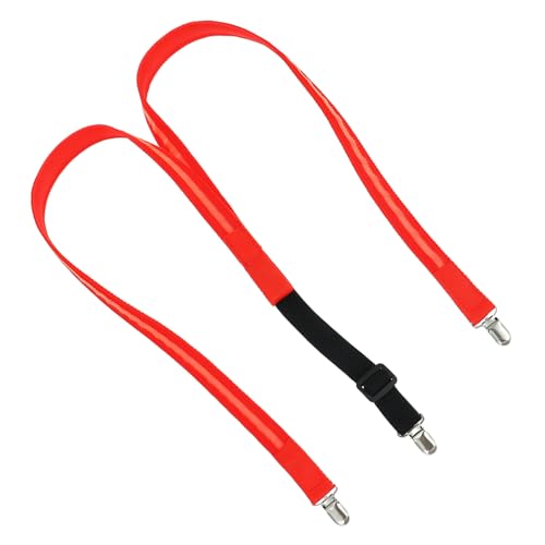 TOVINANNA Glowing Led Suspenders for Men Unisex Elastic Trouser Straps Red Light for Casual Wear