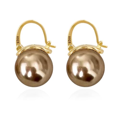 OwMell Elegant 925 Sterling Silver Pearl Drop Dang...