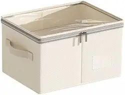 Caixas de Armazenamento de Tecido com Tampa, Cesta Organizadora Dobrável Grande para Roupas, Brinquedos e Quarto(1pcs,24L)