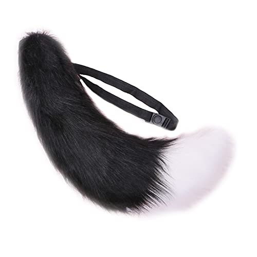 Fxaelian Faux Fur Animal Big Tail Fox Cat Dog Wolf Tail Set Halloween Cosplay Party Costume Accessory