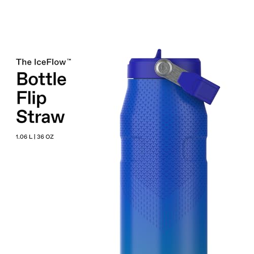 Image of Stanley 1913 Flip Straw Sports Water Bottle 1.06L - Pacific Hypergrip | 15 Hours Cold - 4 Days Iced - BPA-Free - Leak Resistant - Dishwasher Safe - Fits Cup Holder