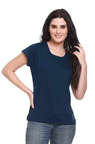Image of GODFREY Women Round Neck Half Sleeve Cotton T Shirts