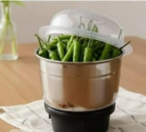 Image of Mixer Jar for Wet & Dry Grinding | Stainless Steel Jar with Transparent Dome Lid | Multipurpose Kitchen Grinding Jar