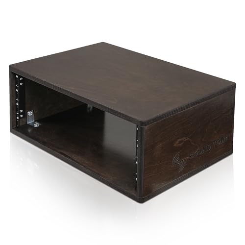 Image of Sound Town DIY 4U Desktop Studio Rack for Home Studio and Recording Room, Baltic Birch Plywood, Black Espresso (SDRK-Y4D)