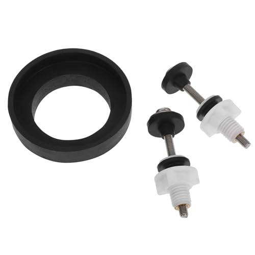 ELAYARD Juego de Pernos y Sello de Inodoro para Tanque, Junta de Goma Antifugas, Compatibles Asientos Estándar, Piezas de Repuesto para Baño, 1 Set para Instalación Fácil