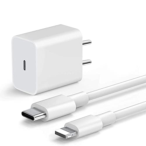 Image of Original 20W Charger Adapter With Lightning To Usb Data Cable Compatible For Iphone 13 |13 Pro |13 Mini |12 |12 Mini |12 Pro |11| 11 Pro |11 Pro Max |Xr |Se (Adapter & Cable), White