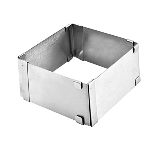 BRIGHTFUFU Stainless Steel Square Mousse Ring Cake Molds for Baking Retractable Cake Mold Ring