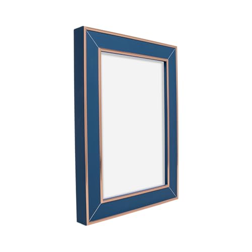 Image of GOLDEN PEACOCK Set of 2 Photo Frames 5x7 Inch, Antique Nile Blue & Gold