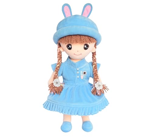 Image of EL FIGO Plush Doll, Soft Toys, Toy for Girls, Birthday Gift Girl /Boys, Doll for Kids in Sturdy Blue Dress with Woolen Hair (Doll 45 c.m)
