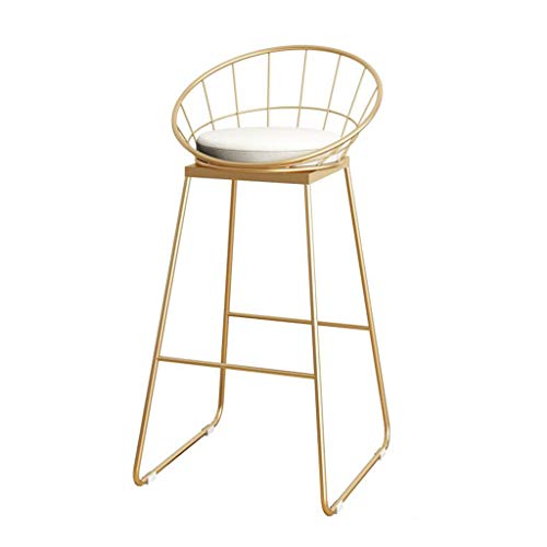 Tabouret de bar en fer forgé de 76,2 cm avec matériau en velours et dossier creux, supporte 150 kg, idéal pour les restaurants et les bars.