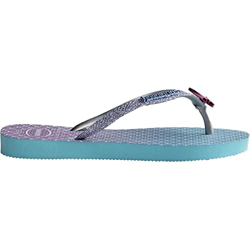 Havaianas Slim Glitter Flip Flops - Mermaid Gifts for Girls - Blue, 3Y/4W big kid