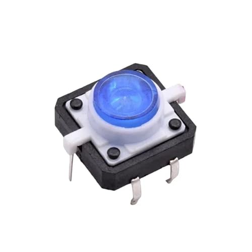 Pulsador táctil 12x12mm azul LED 12V interruptor momentáneo de 5 pines 1