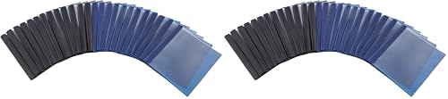 Image of Amazon Basics Letter Size Clear Front Report Covers with Metal Prong Fasteners for Documents, 50-Pack, Assorted Black and Navy