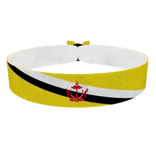 Druck-Palast Bracelet Brunei - Accessoire en tissu waterproof - Article de mode unisexe - Cadeau patriotique pour fans - Bijou pour événements sportifs - Merchandise Brunei