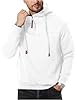 EndoraDore Mens Hoodies Quarter Zip Up Casual Long Sleeve Winter Fleece Sweatshirts For Men White 2XL #2