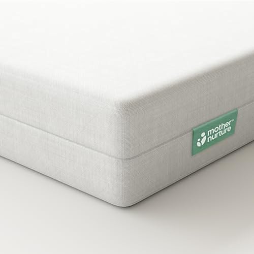 Mother Nurture Eco Fibre Cot Bed Mattress (120 x 60cm x 10cm) Breathable Baby Cot Bed Mattress for Comfy Nights Sleep Reversible & Hypoallergenic with Removable Cover for Easy Clean BSI Tested