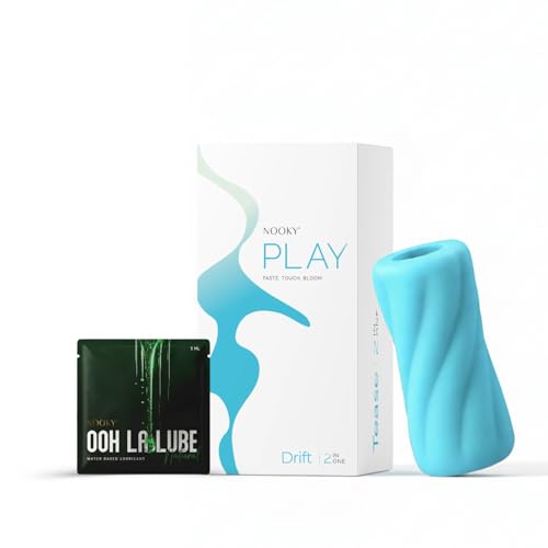 Image of NOOKY Master Ergonomic Stress Relief Massager, Waterproof Stretchable Ribbed Design, Super Soft Silicone, Blue Colour
