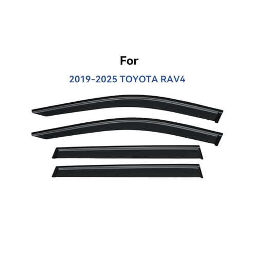 Image of Window Visors Rain Guards Shield for 2019-2025 Toyota RAV4, Out-Channel Window Vent Wind Deflectors Visors Shades for 19-25 RAV4