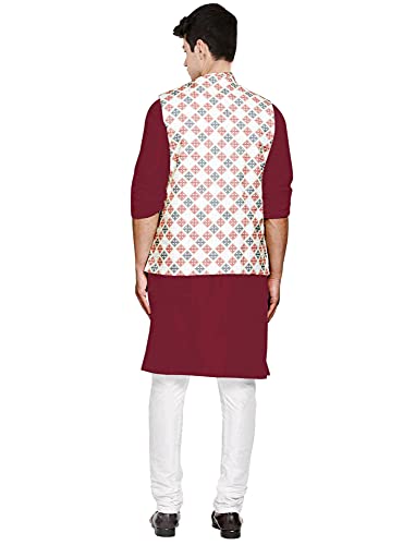 Image of OS MEN'S 3 PCS COMBO SET | KURTA + PYJAMA + NERHU JACKETS|COTTON KURTA PYAJAMS | SARTIN NERHU JACKET| SIZE M TO 2XL|