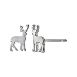 Boma Jewelry Sterling Silver Matte Deer Stud Earrings