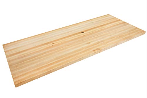 Big Bison Blocks Premium Kitchen Countertop, 60x25 Inch, Grade A Hard Maple, 1.5 Inch Thick
