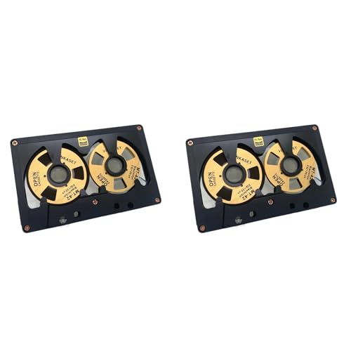 Kikolufy 2X Cassette Audio Reel to Reel Cassette 50 Minute Blank Tape Double Sided Metal Reel Hollow Case Self-Made